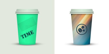 Yaratıcı tasarım için kahve bardakları götürün.