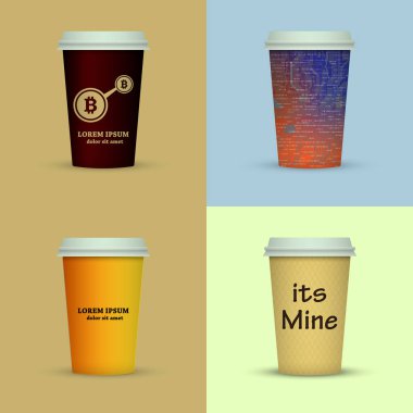 Yaratıcı dizi kahve kupaları tasarım götürün.