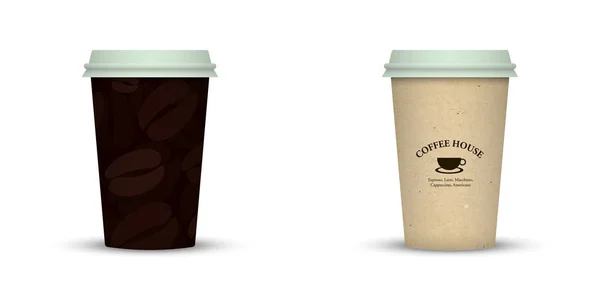 Diseño Creativo Para Llevar Tazas Café — Vector de stock