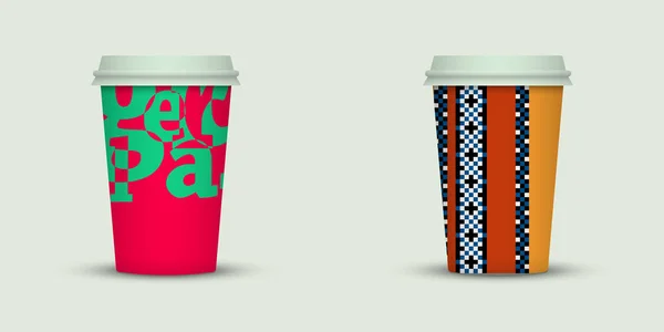 Zwei Kaffeetassen Vektor Illustration — Stockvektor