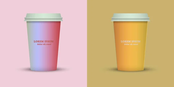 Créatif Emporter Café Tasses Design — Image vectorielle