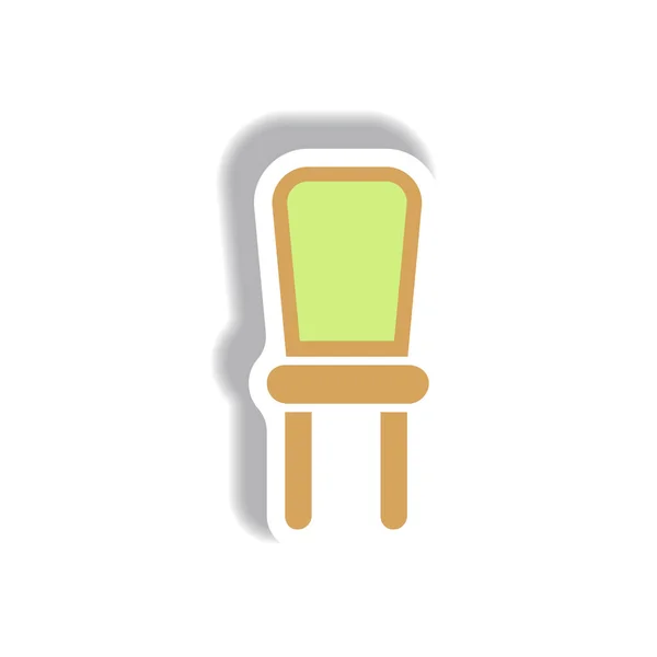 Ilustração Vetor Cadeira Estilo Adesivo Papel — Vetor de Stock