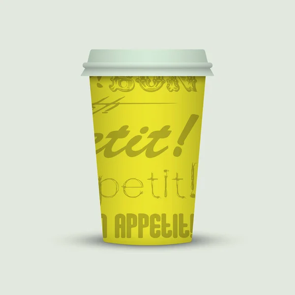 Cappuccino Creativo Tazza Caffè Sfondo Chiaro — Vettoriale Stock