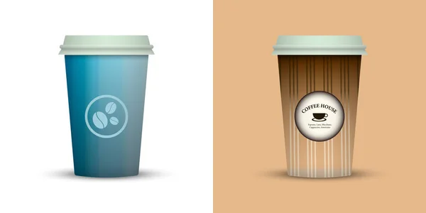 Diseño Creativo Para Llevar Tazas Café — Vector de stock