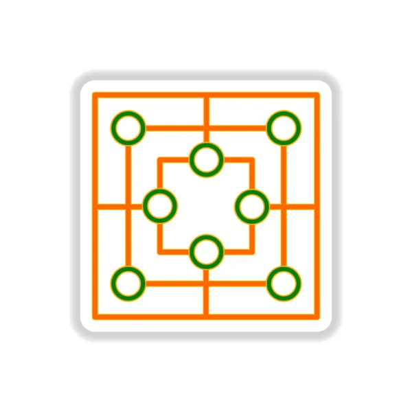 纸标签式棋盘游戏中的矢量插图 — 图库矢量图片