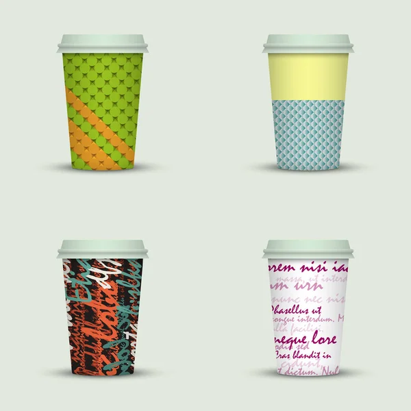 コーヒー カップのベクトル図のセット — ストックベクタ