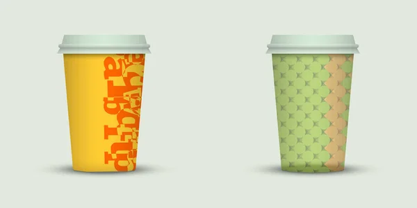 Deux Tasses Café Illustration Vectorielle — Image vectorielle