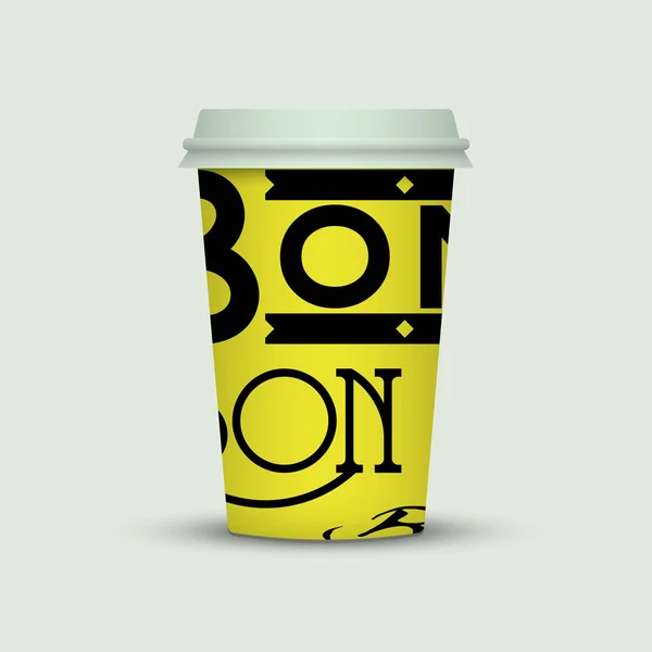 Cappuccino Creativo Tazza Caffè Sfondo Chiaro — Vettoriale Stock