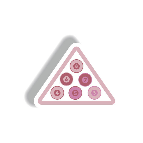 Billiard balls triangle in paper sticker style