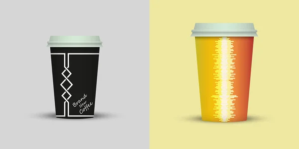 Design Creativo Tazze Caffè Asporto — Vettoriale Stock