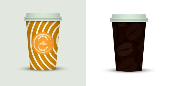 Creatief Ontwerp Voor Klaarmaaltijden Koffie Kopjes — Stockvector