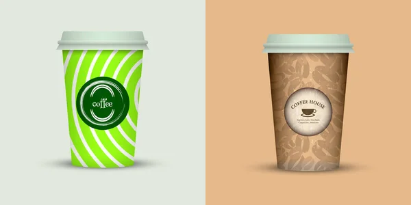 Design Criativo Para Tirar Xícaras Café — Vetor de Stock