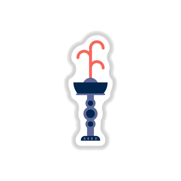 Fountain with drinking water. Vector icon in paper sticker style. park fountain