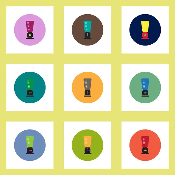 Collection of stylish vector icons in colorful circles blender