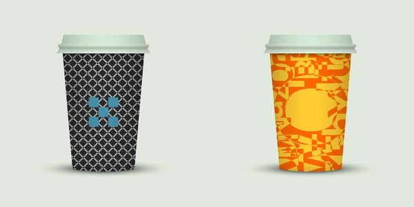 Deux Tasses Café Illustration Vectorielle — Image vectorielle