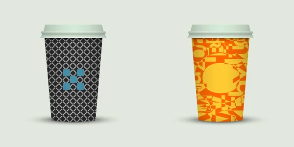 Dois Copos Café Ilustração Vetorial — Vetor de Stock