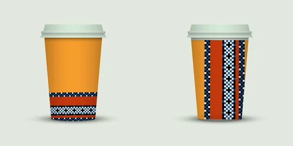 Dois Copos Café Ilustração Vetorial — Vetor de Stock