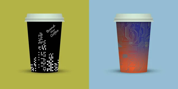 Kreatives Design Von Kaffeetassen Zum Mitnehmen — Stockvektor