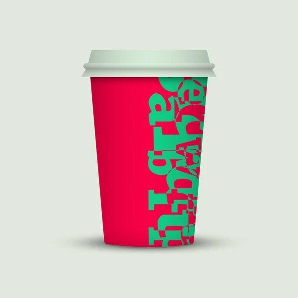 Colorida Taza Café Sobre Fondo Claro — Vector de stock