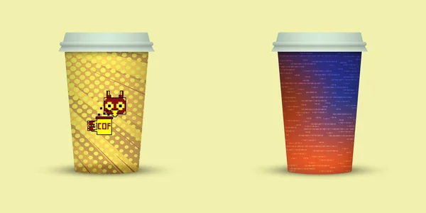 クリエイティブを奪うコーヒー カップ デザイン — ストックベクタ