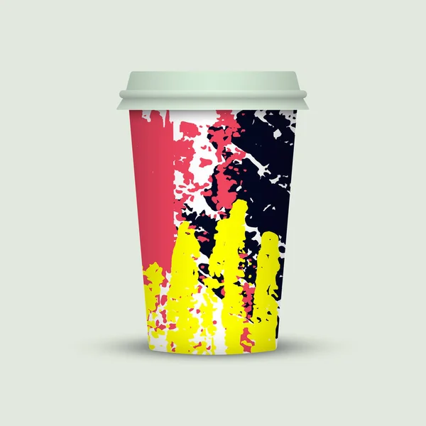 Colorful Coffee Cup Light Background — Stock Vector