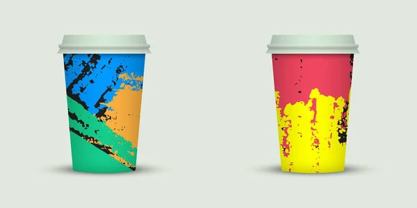 Yaratıcı Tasarım Için Kahve Bardakları Götürün — Stok Vektör