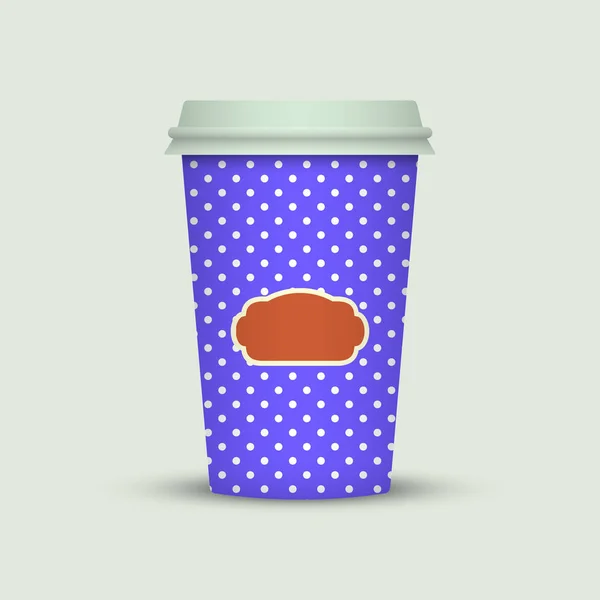 Creatieve Koffie Kopje Sjabloon Lichte Achtergrond — Stockvector