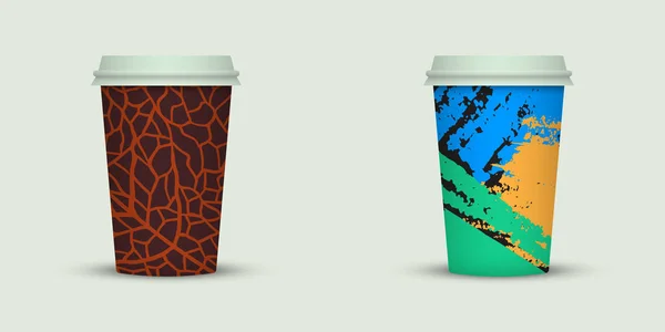 Suluboya Götürün Kahve Fincanı Yaratıcı Tasarım — Stok Vektör