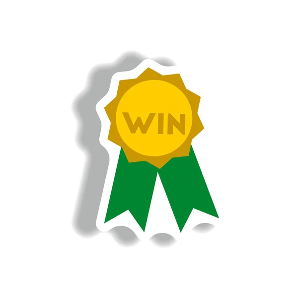 Medaillengewinner Sticker Stil — Stockvektor