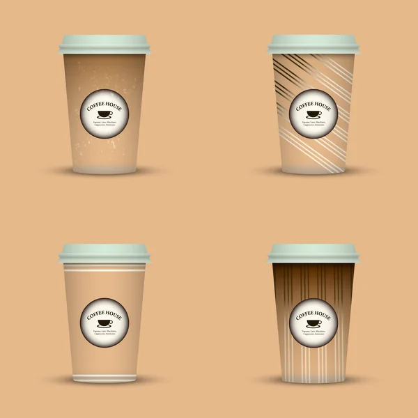 Kreatives Design Von Kaffeetassen Zum Mitnehmen — Stockvektor