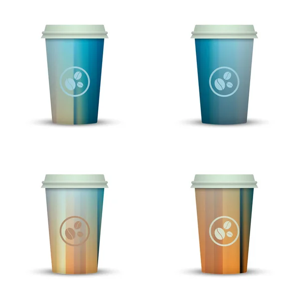 Sada Kreativní Odnést Kávy Design — Stockový vektor