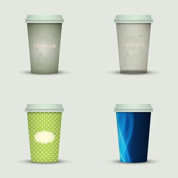 一套创意卡布奇诺咖啡杯 — 图库矢量图片