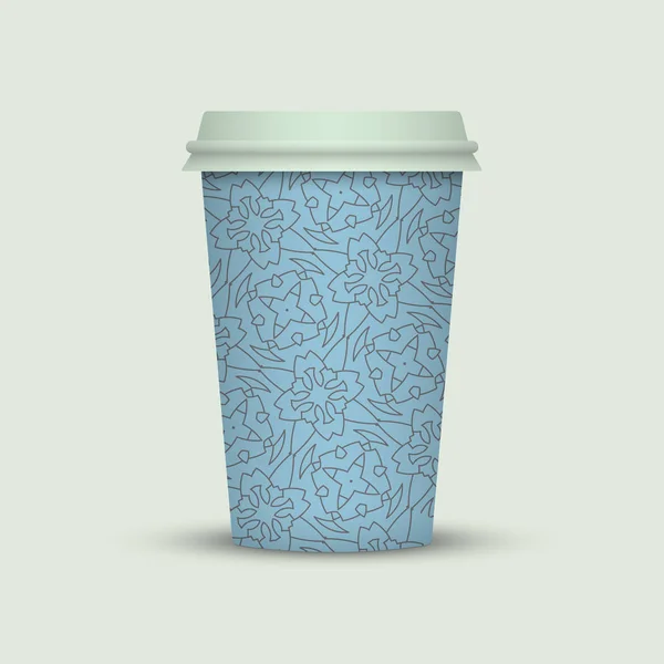 Taza de café moderna para llevar — Vector de stock