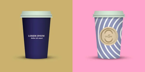 Diseño Creativo Tazas Café Para Llevar — Vector de stock