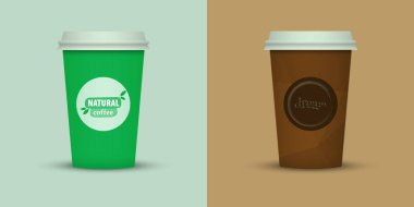 renk arka plan üzerinde iki kahve fincanı