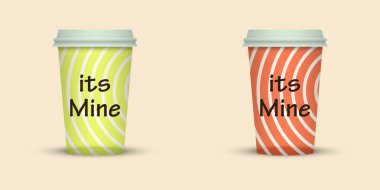 Yaratıcı tasarım için kahve bardakları götürün.