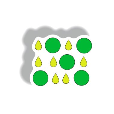 Kağıt etiket tarzı içinde volkanik elemanları ile yağmur