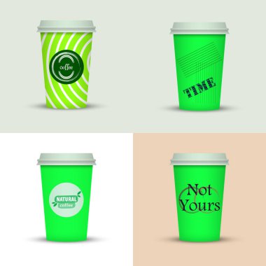 Yaratıcı dizi kahve kupaları tasarım götürün.