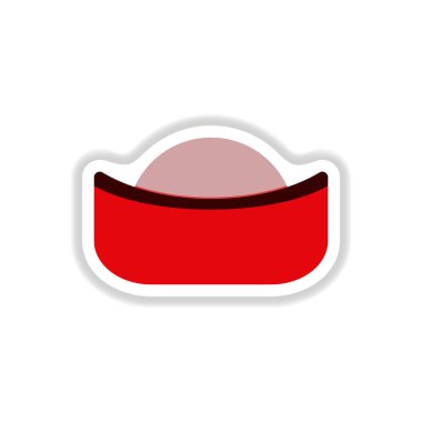 Vektör çiziminde günbatımı Çin'deki kağıt etiket tarzı