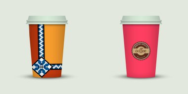 İki kahve fincanı illüstrasyon vektör 