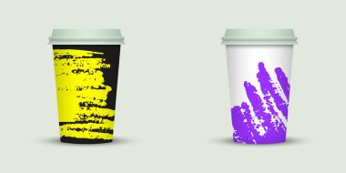 Yaratıcı tasarım için kahve bardakları götürün.