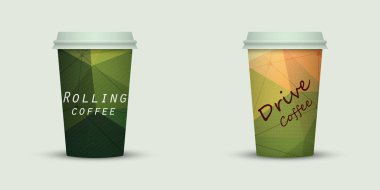 Yaratıcı tasarım için kahve bardakları götürün.