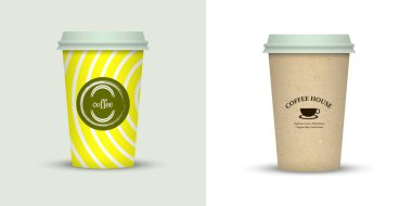 Yaratıcı tasarım için kahve bardakları götürün.