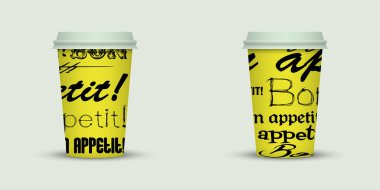 açık renkli yaratıcı kahve kupaları şablonu 