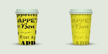 açık renkli yaratıcı kahve kupaları şablonu 