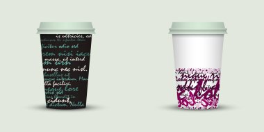 İki kahve fincanı illüstrasyon vektör 