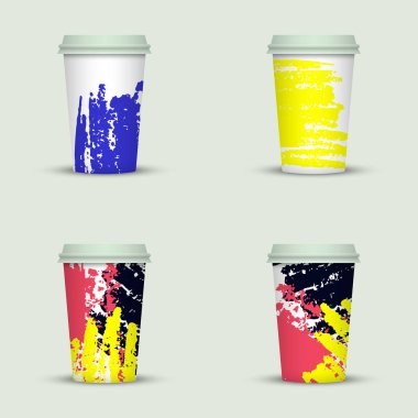 Yaratıcı dizi kahve kupaları tasarım götürün.