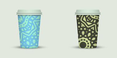 Yaratıcı tasarım için kahve bardakları götürün.