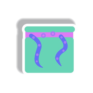 Halloween korkunç canavar kağıt etiket tarzı kutusunda çıkar