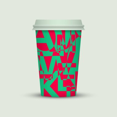 Işık arka plan üzerinde renkli kahve fincanı